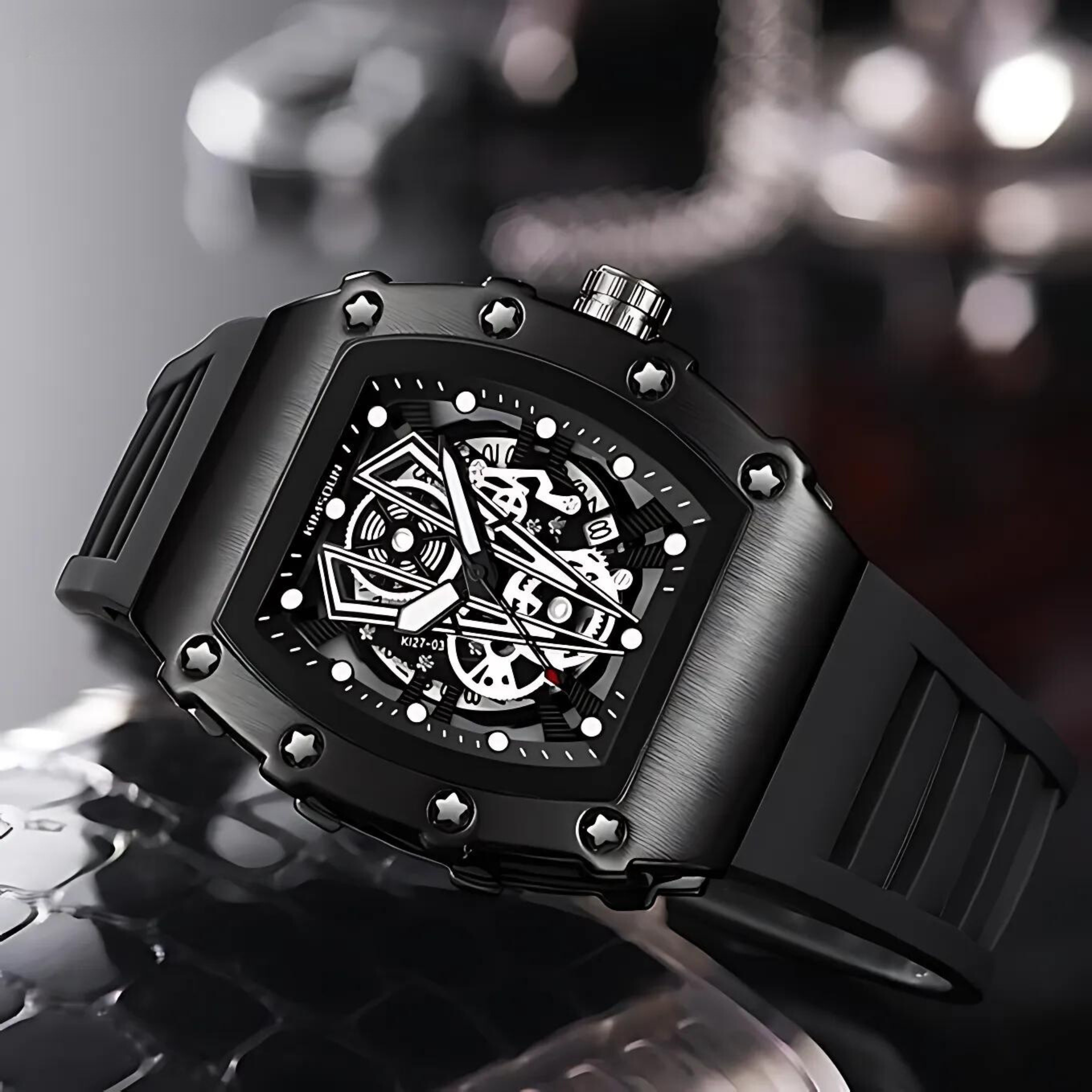 KAMUDI SERIES Black Dial With Black Silicone Strap