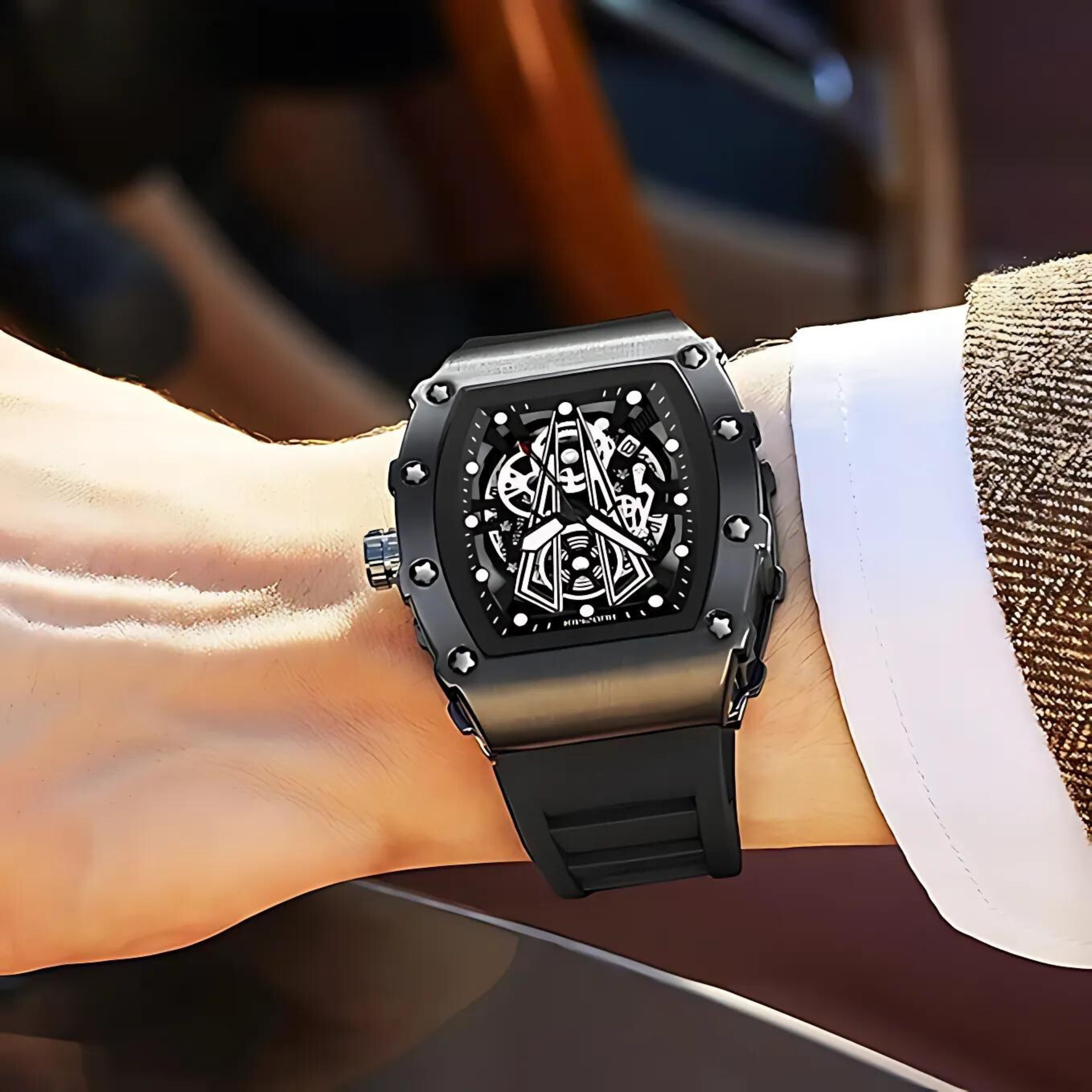 KAMUDI SERIES Black Dial With Black Silicone Strap