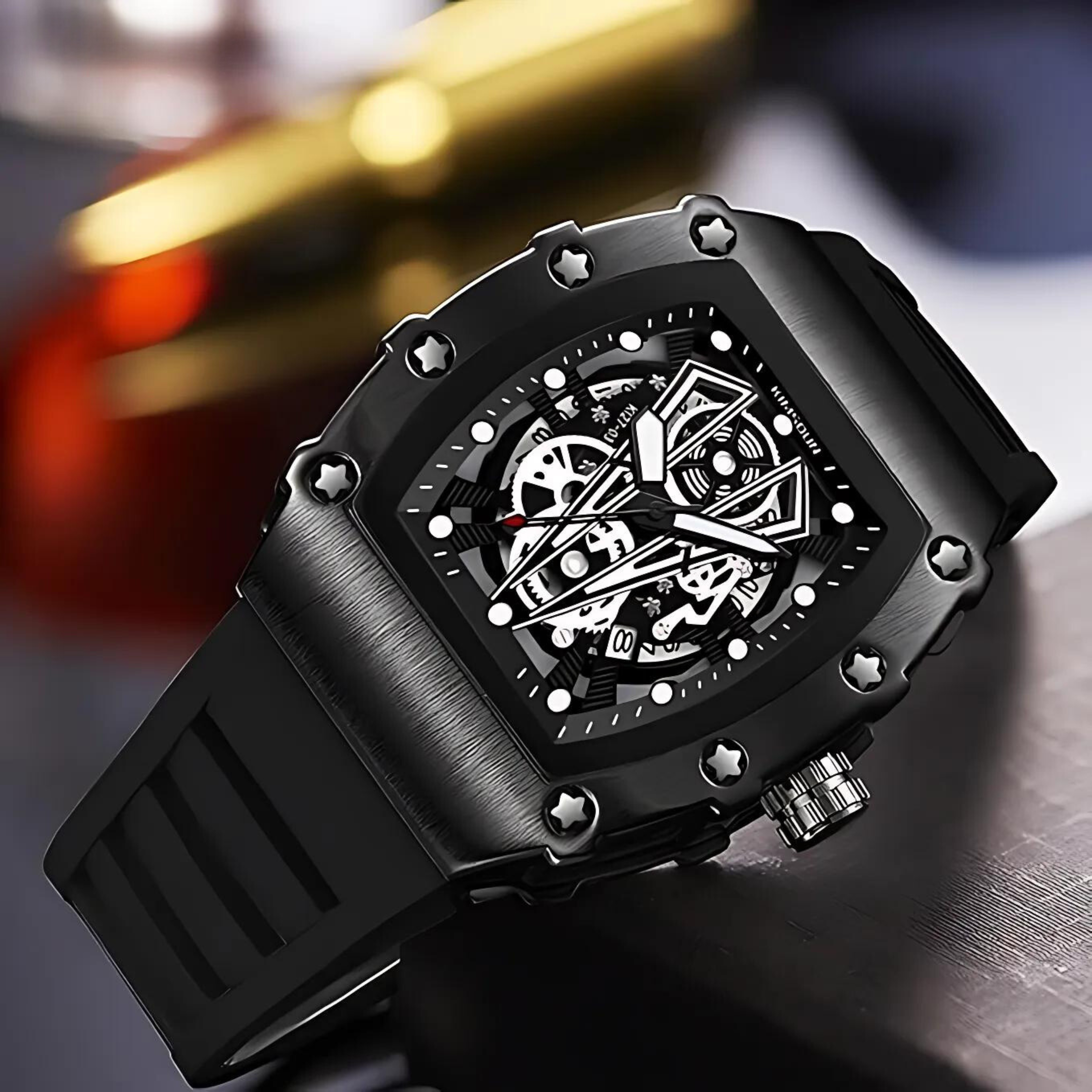 KAMUDI SERIES Black Dial With Black Silicone Strap