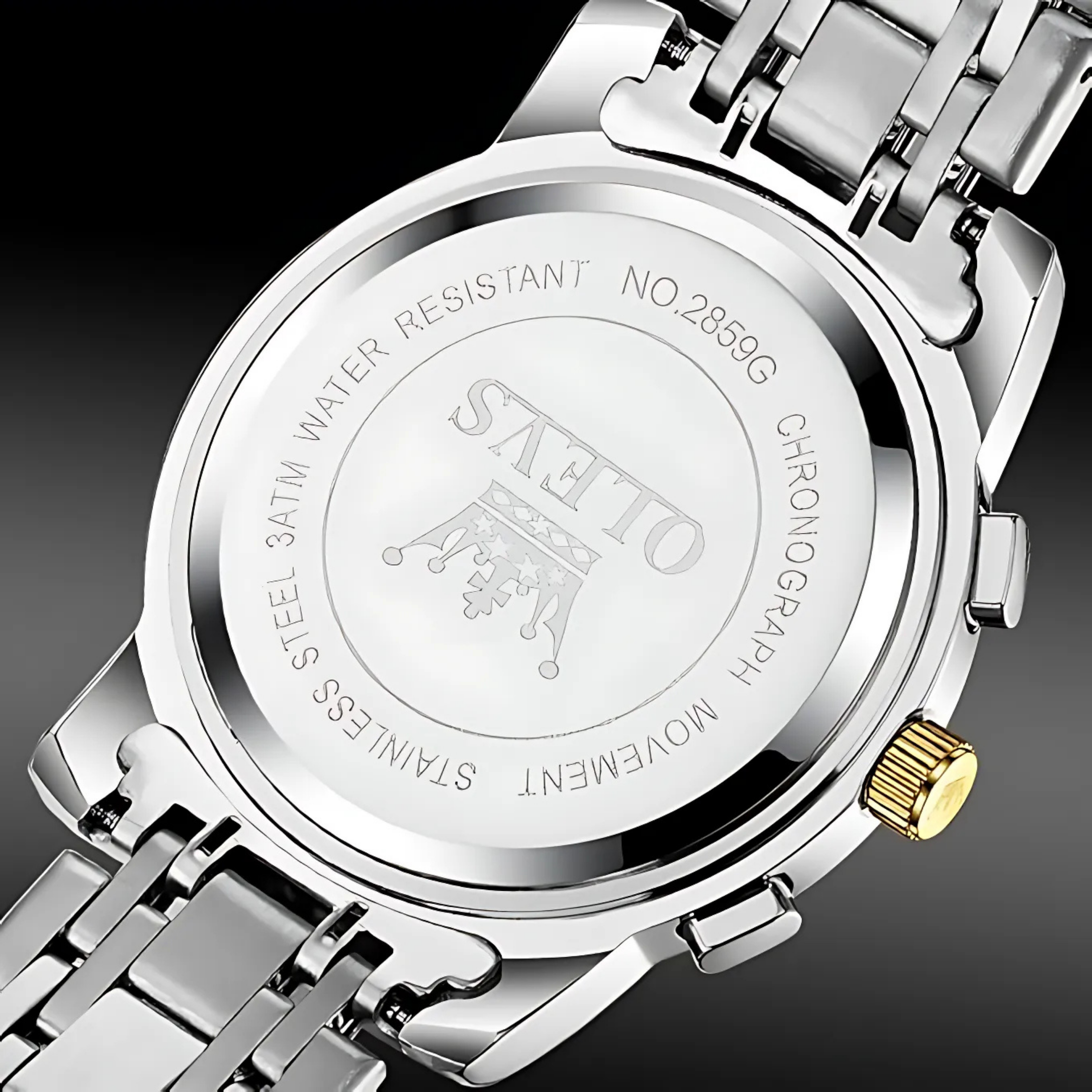 OLEVS Men's Analog Quartz Watch - Black Gold