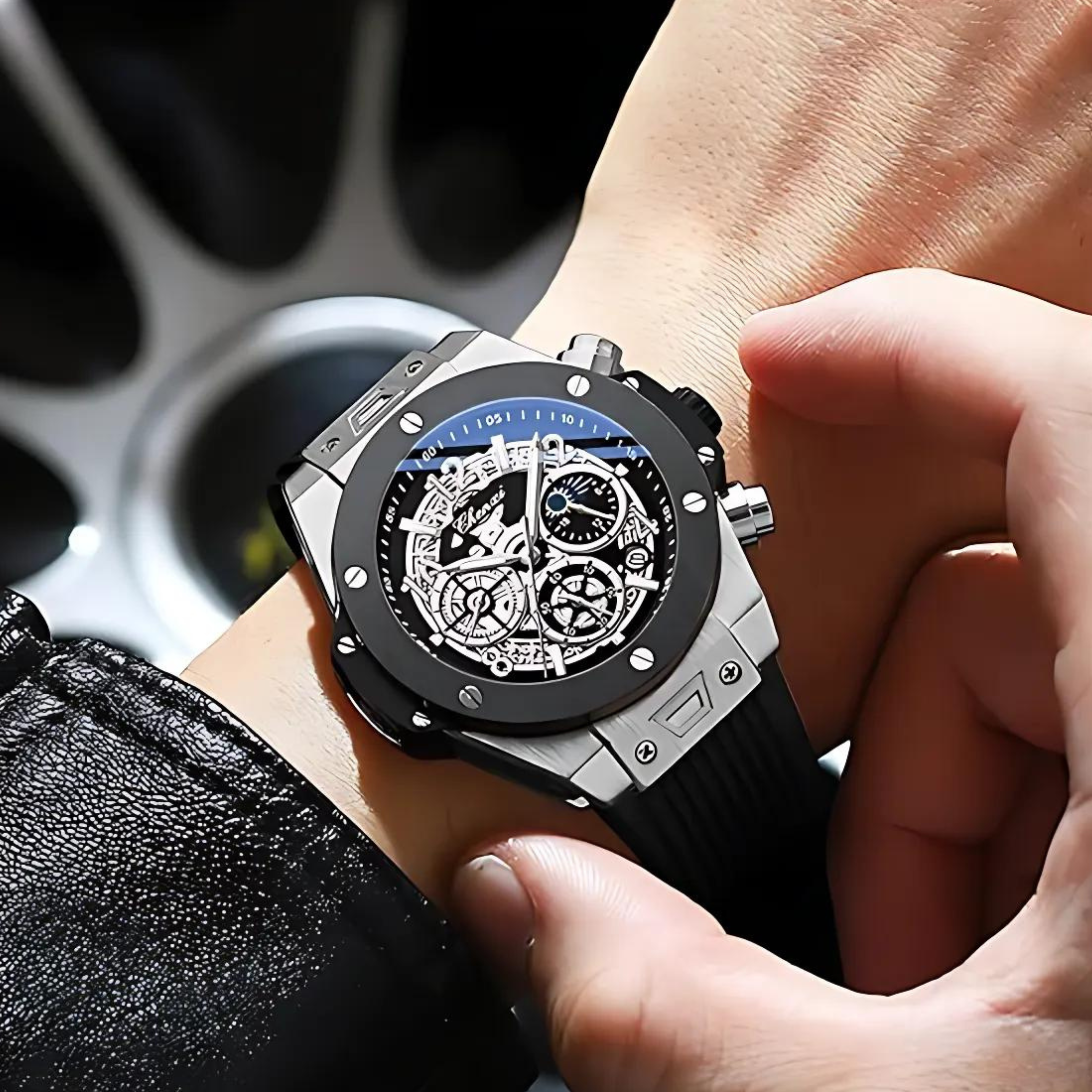 CHENXI-SERIES Silver Dial Silicone Strap Watch