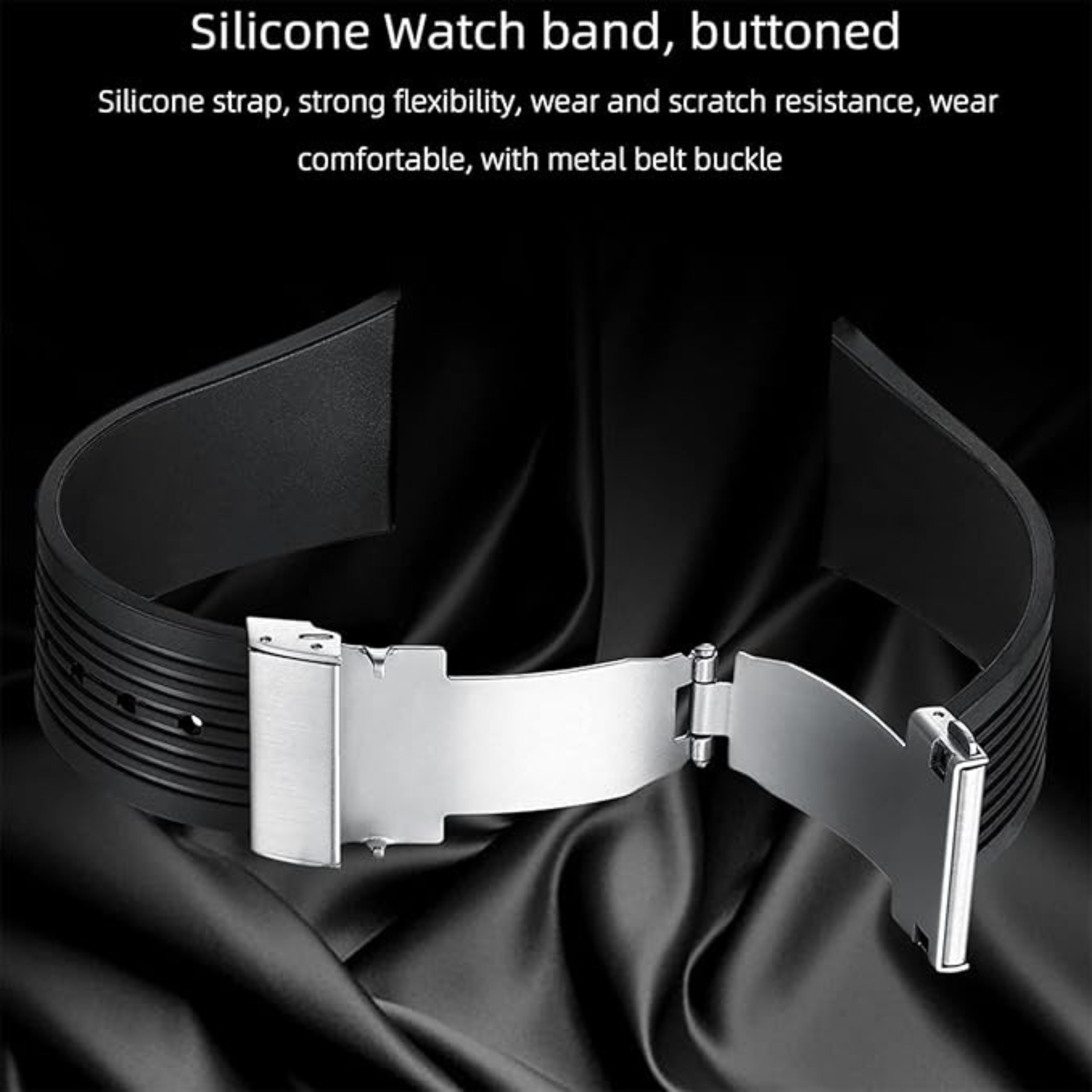 CHENXI-SERIES Silver Dial Silicone Strap Watch