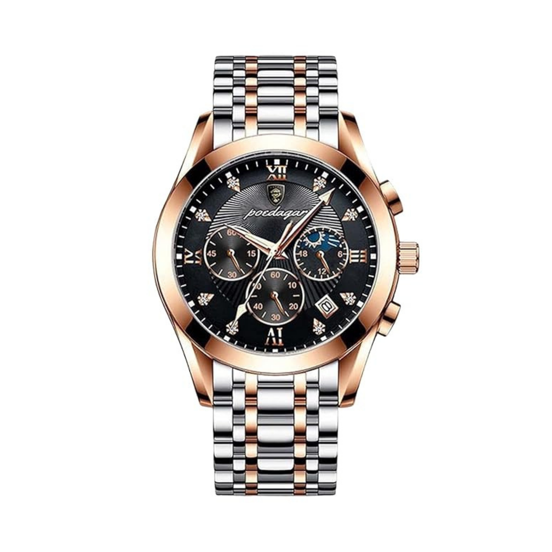 POEDAGAR Two-Tone Strap : 3 Sub Dial