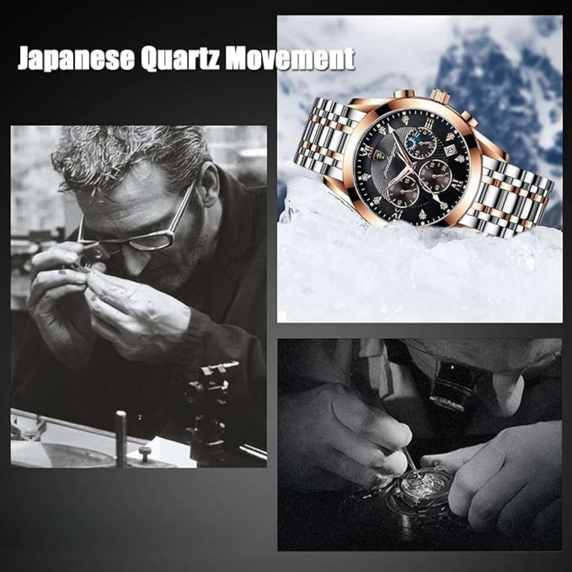 POEDAGAR Two-Tone Strap : 3 Sub Dial