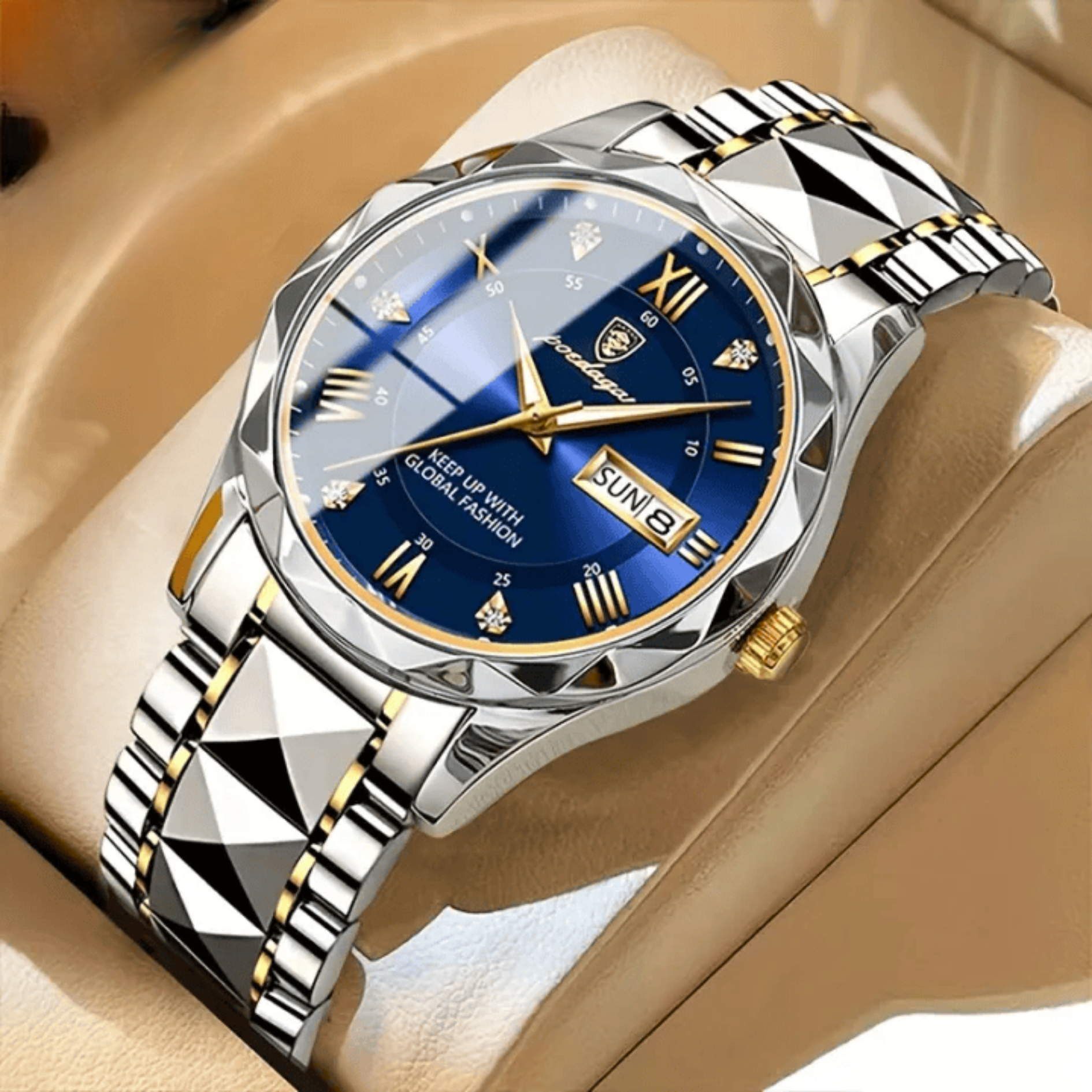 POEDAGAR DIAMOND Blue Dial Men’s Quartz Watch