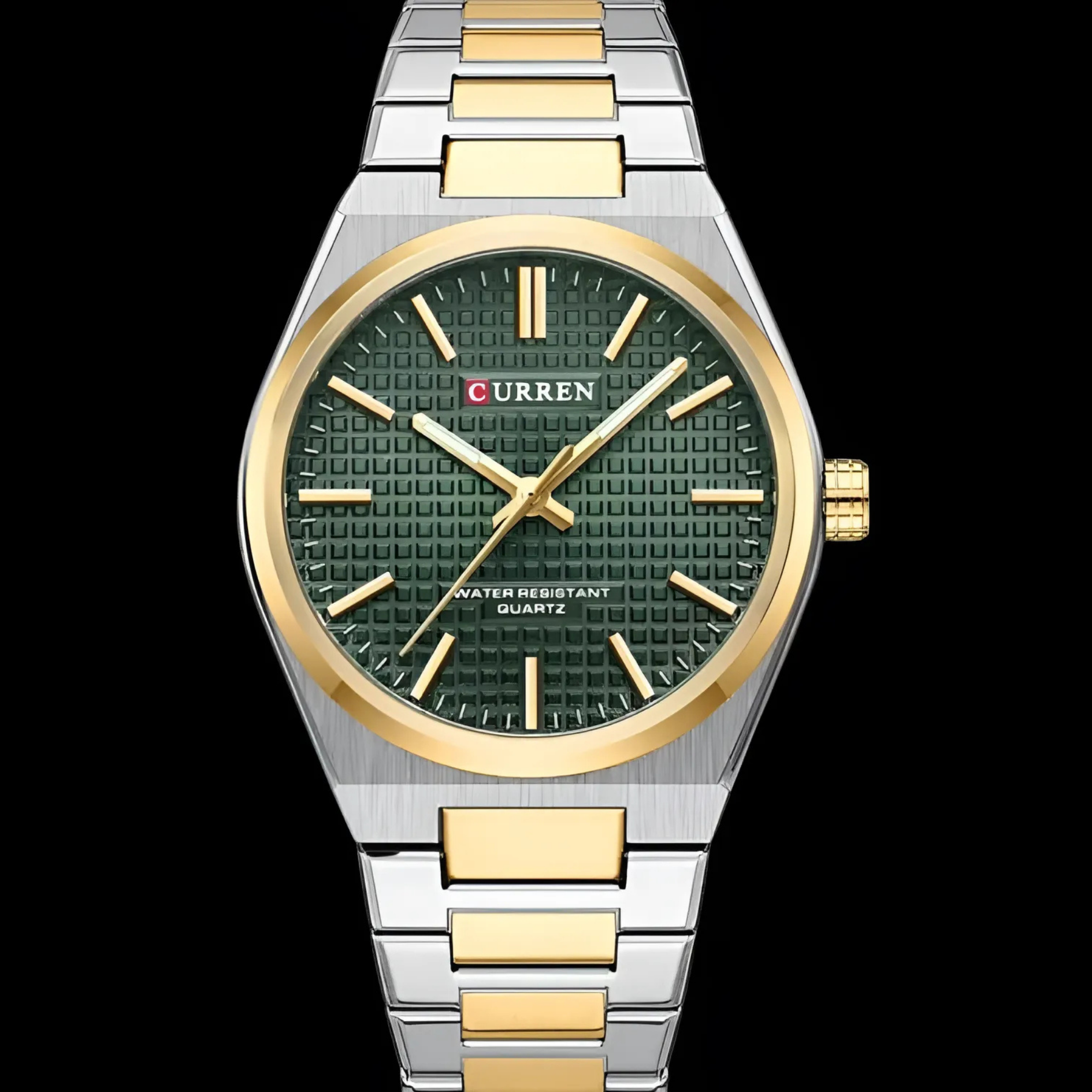 CURREN Two-Tone Strap with Green Dial