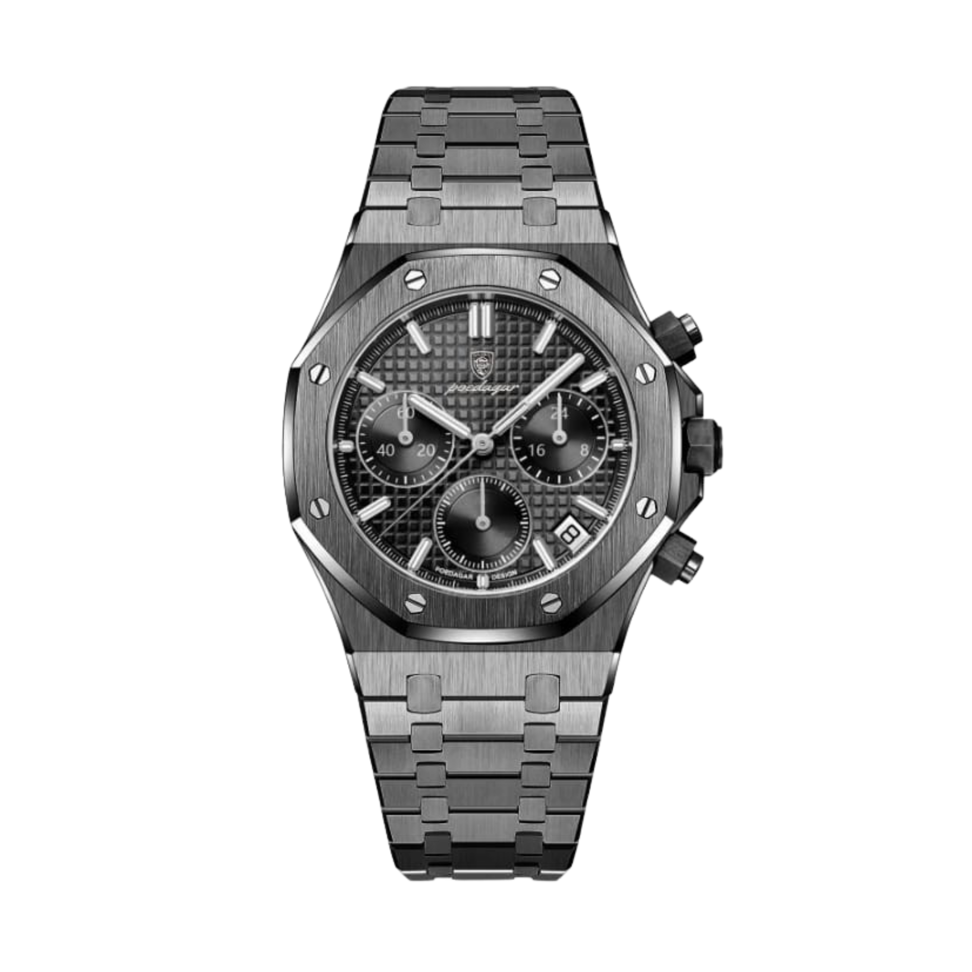 POEDAGAR Chrono  Stainless Steel Chronograph Watch