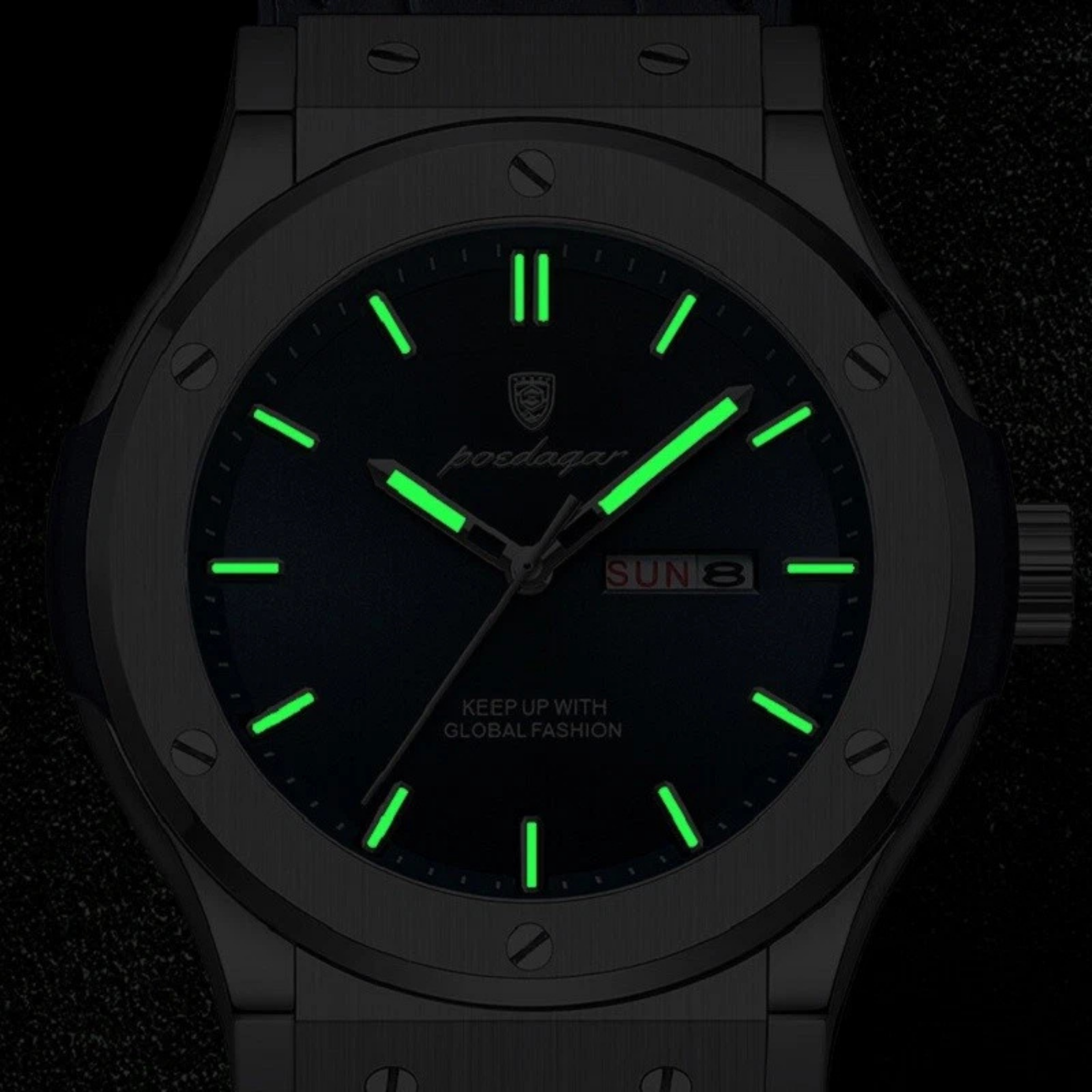 POEDAGAR CLASSY Quartz Watch for Men Blue Strap