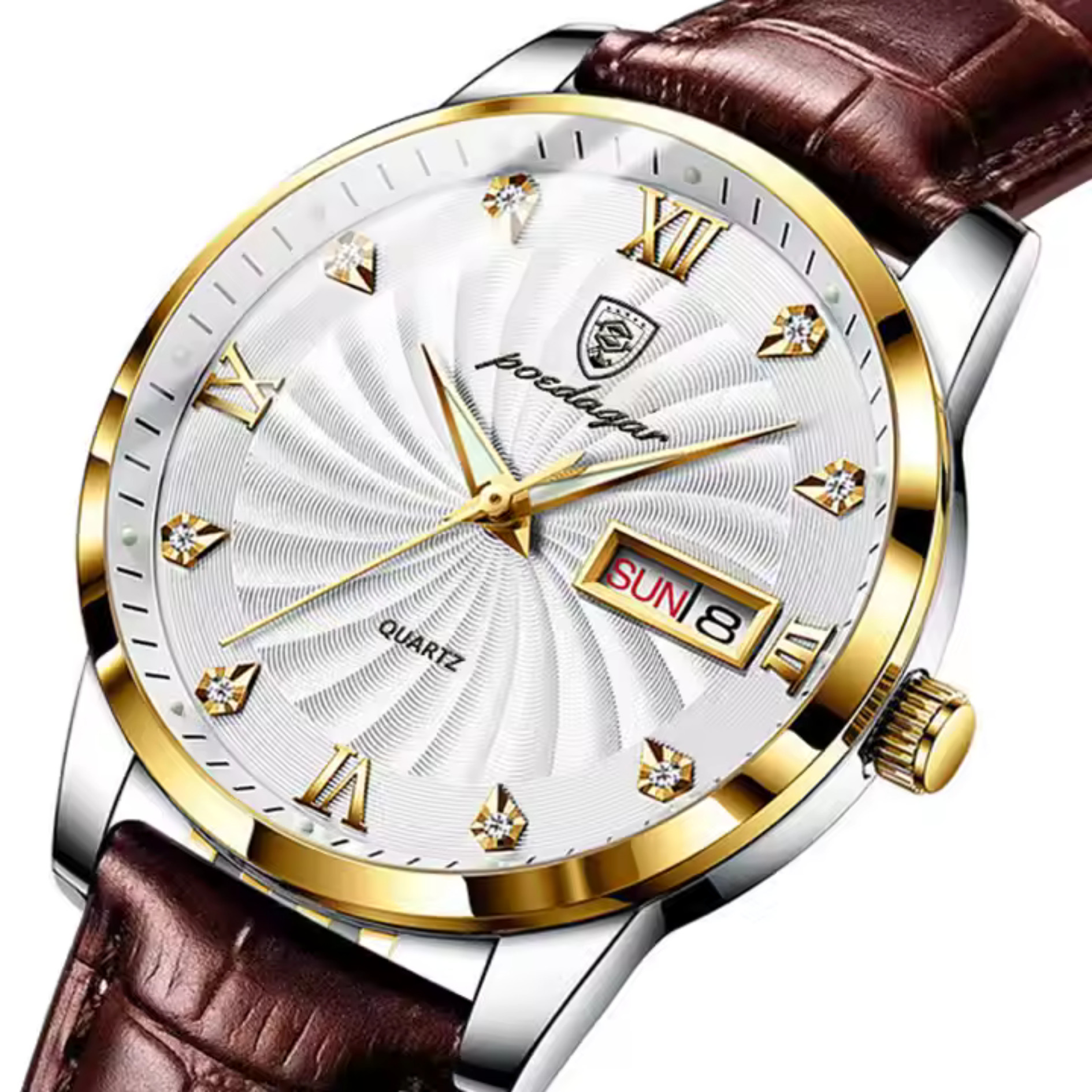 POEDAGAR PREMIUM Quartz Watch with Leather Strap