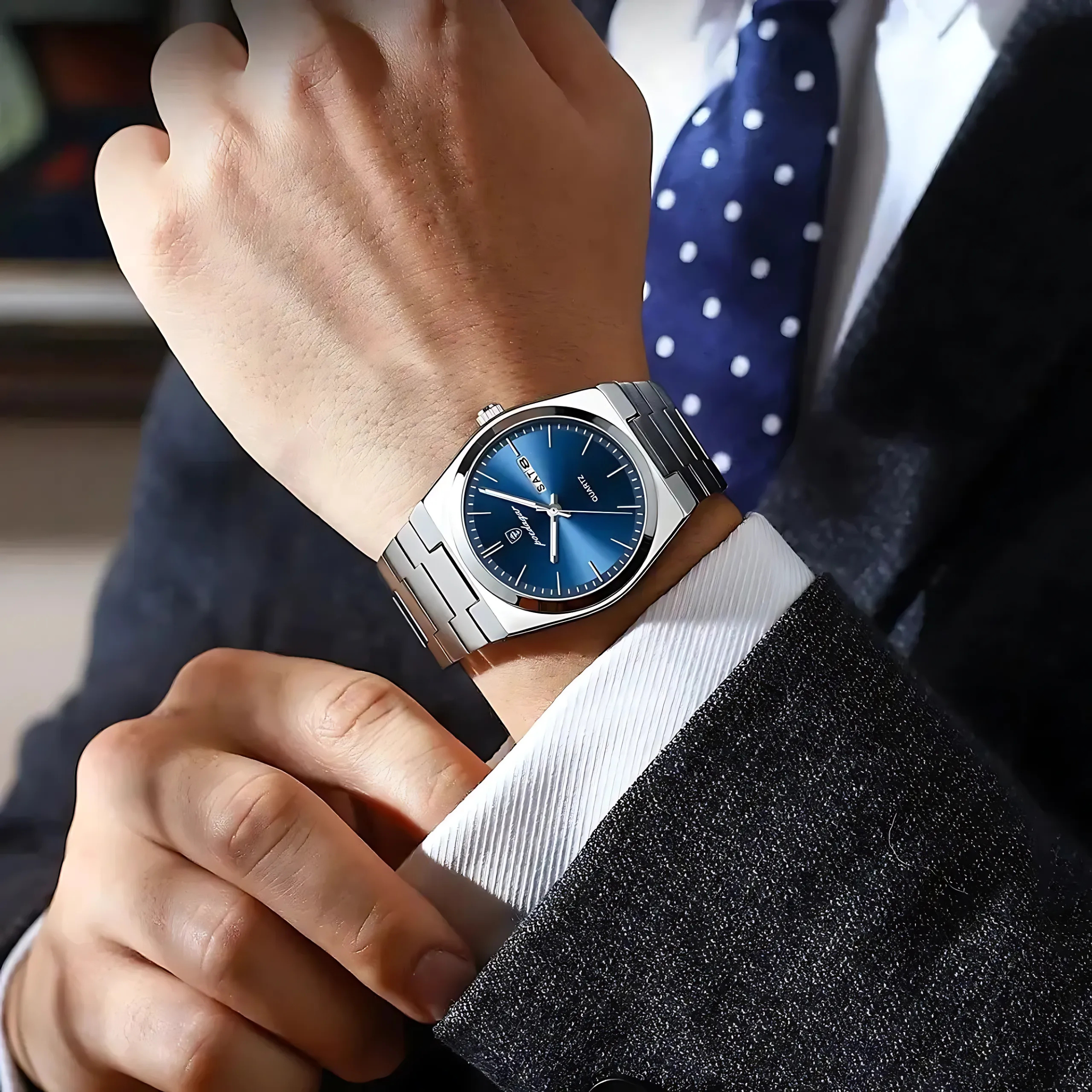 POEDAGAR Luxury Quartz Watch for Men