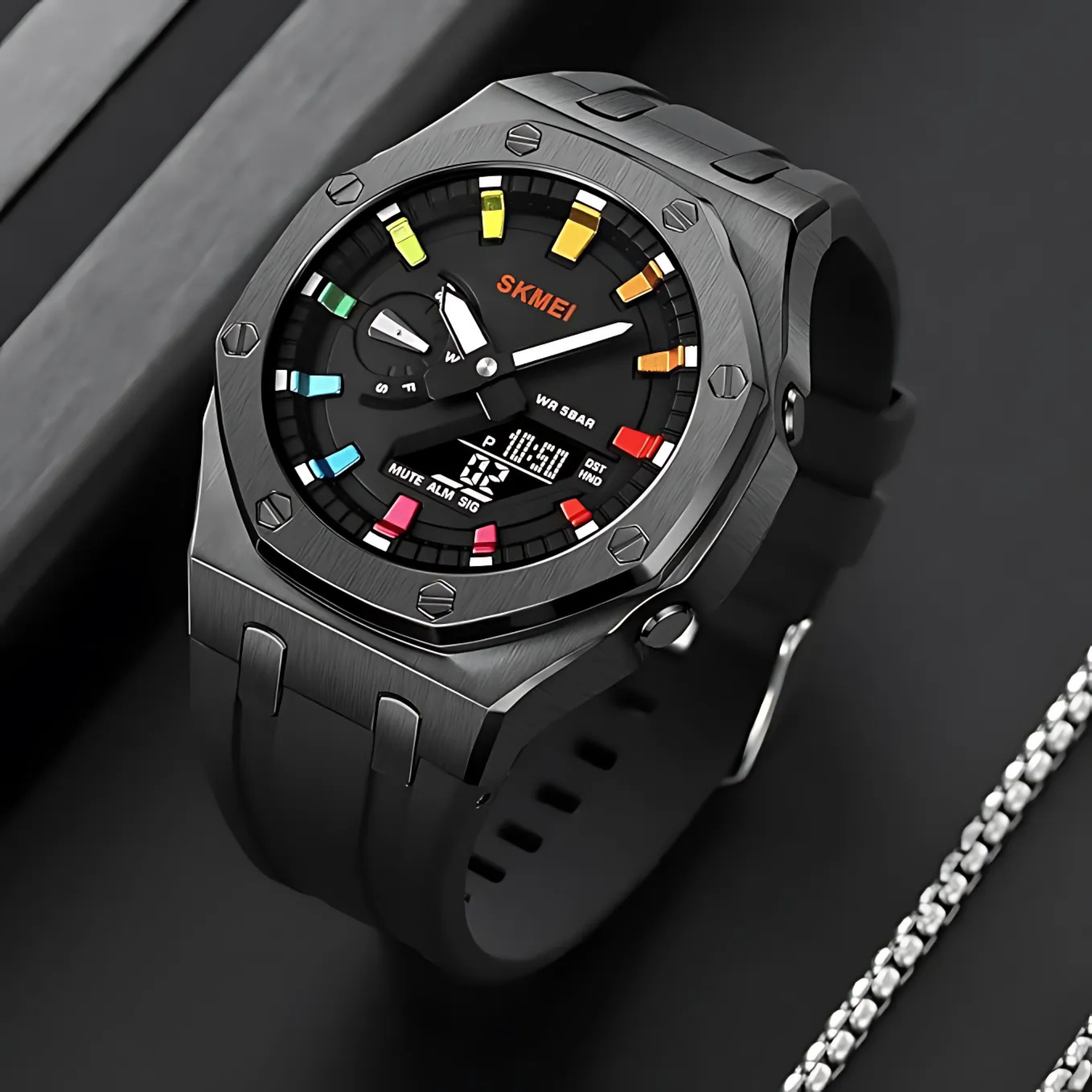 SKMEI Dual-Display Analog-Digital Watch