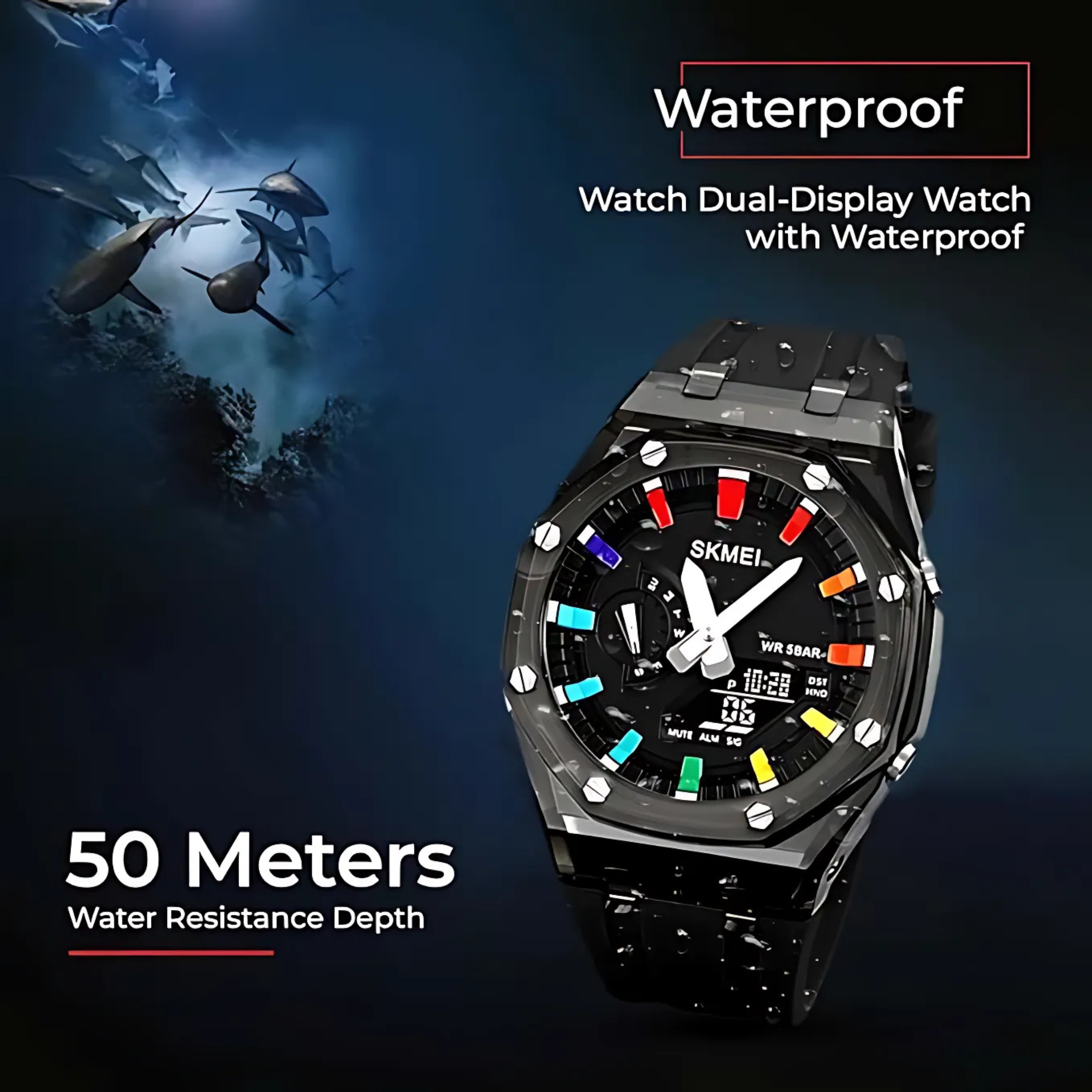 SKMEI Dual-Display Analog-Digital Watch